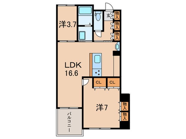 コム・クレール西宮北口（302）の物件間取画像